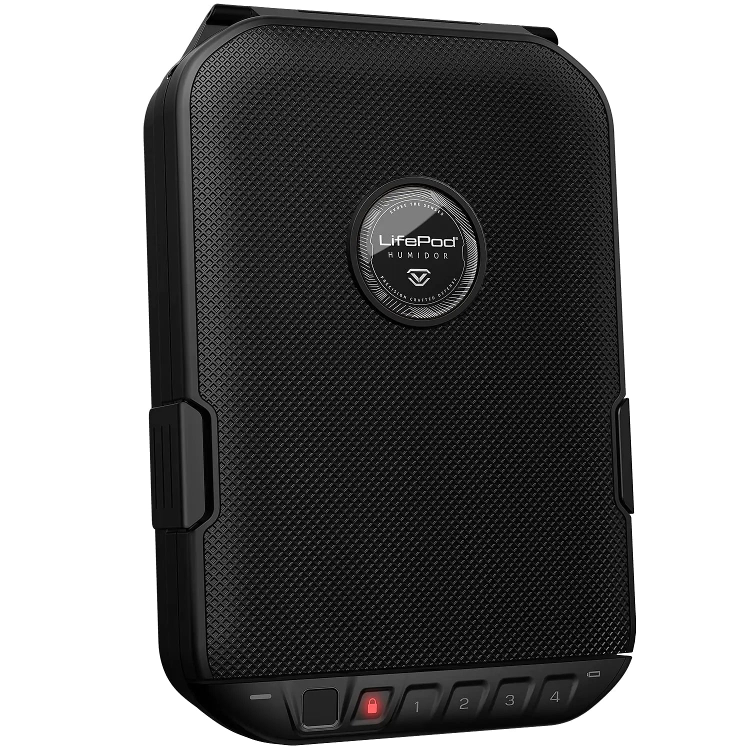 VAULTEK LifePod Humidor Cigar Lock Box Waterproof Travel Case Rugged Electronic Lock Box Portable Travel Cigar Case with Backlit Keypad (LifePod 2.0 Biometric/Bluetooth) (Black)