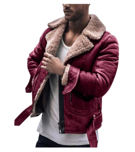 Men's Street Style Faux Fur Jacket and Pullover