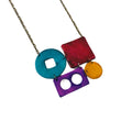 Funky Statement Necklace with Bold Colorful Geometric Style