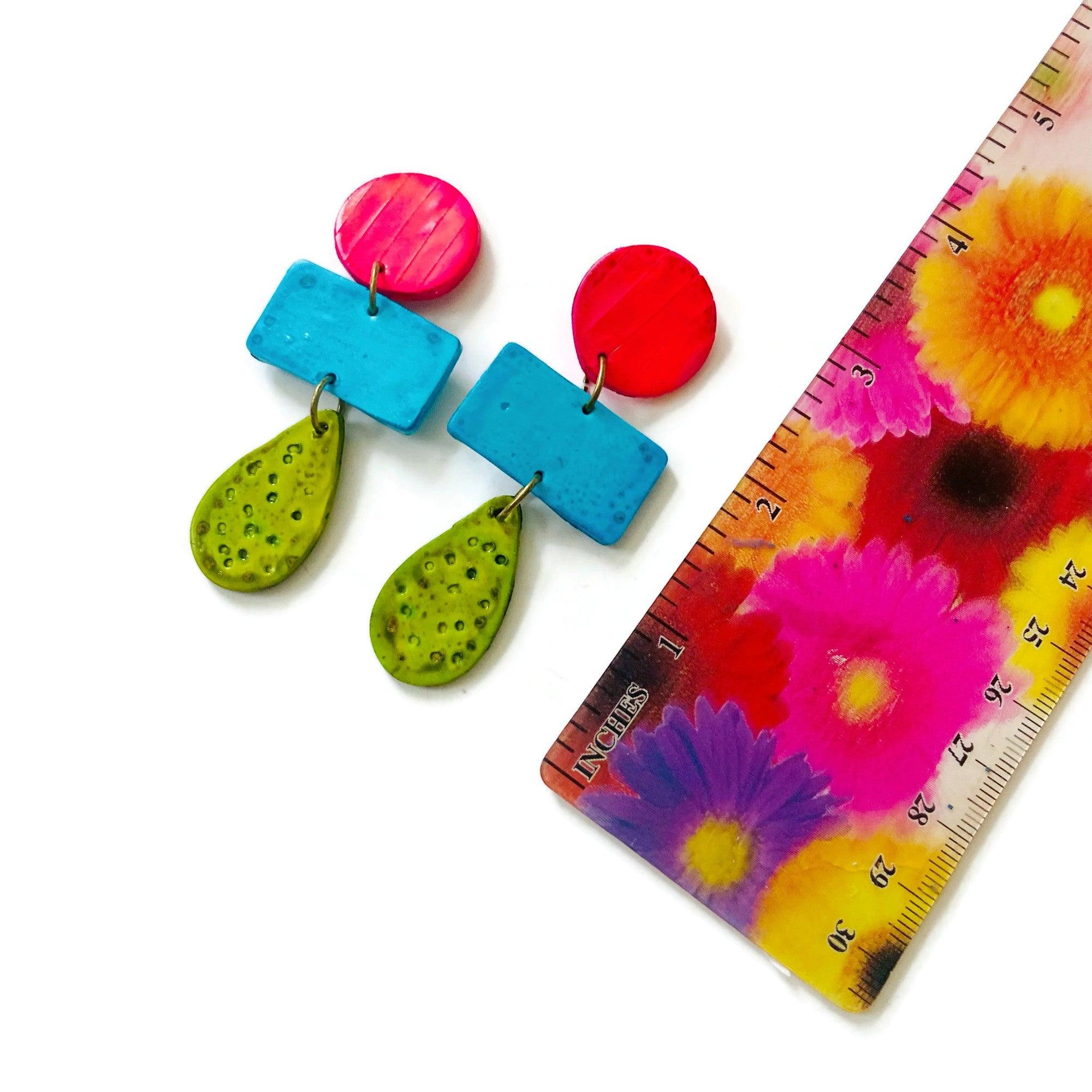 Long Colorful Statement Earring- “Zelda”